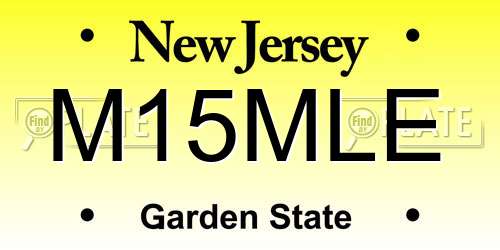 M15MLE New Jersey License Plate