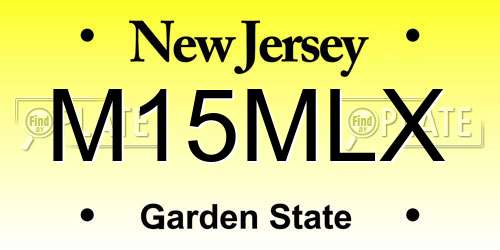 M15MLX New Jersey License Plate
