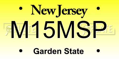 M15MSP New Jersey License Plate