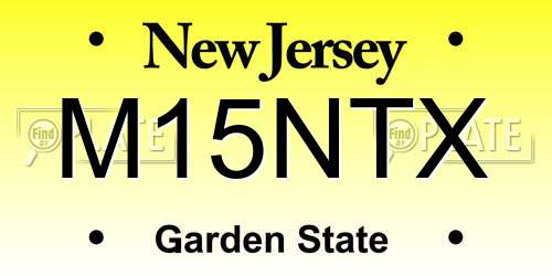M15NTX New Jersey License Plate