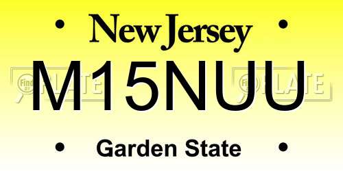 M15NUU New Jersey License Plate