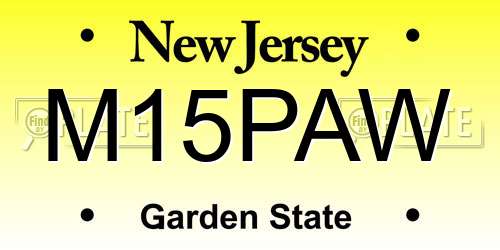 M15PAW New Jersey License Plate