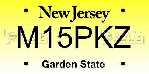 M15PKZ New Jersey License Plate