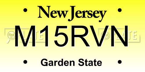 M15RVN New Jersey License Plate