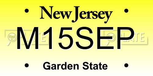 M15SEP New Jersey License Plate