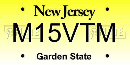 M15VTM New Jersey License Plate