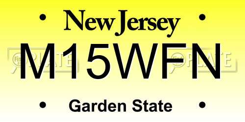 M15WFN New Jersey License Plate