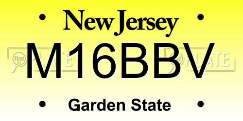 M16BBV New Jersey License Plate