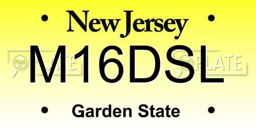 M16DSL New Jersey License Plate