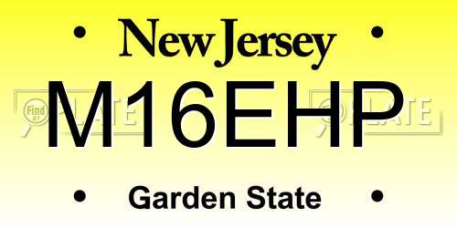 M16EHP New Jersey License Plate