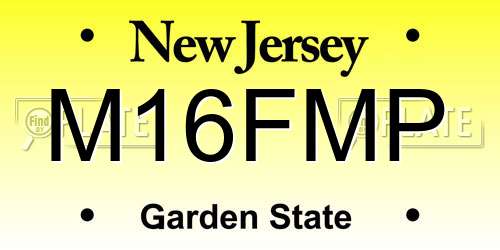 M16FMP New Jersey License Plate