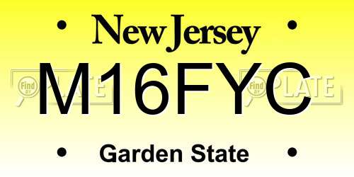 M16FYC New Jersey License Plate
