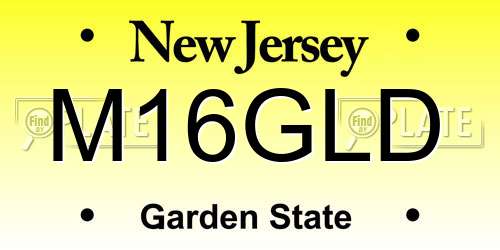 M16GLD New Jersey License Plate