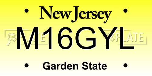 M16GYL New Jersey License Plate