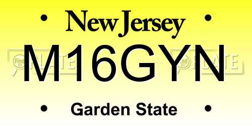 M16GYN New Jersey License Plate