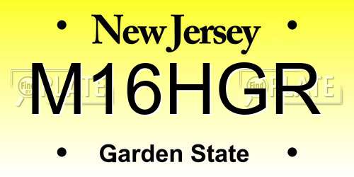 M16HGR New Jersey License Plate