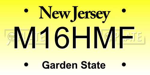 M16HMF New Jersey License Plate