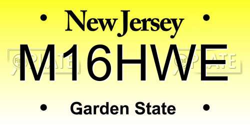 M16HWE New Jersey License Plate