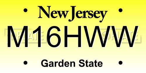 M16HWW New Jersey License Plate