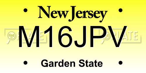 M16JPV New Jersey License Plate
