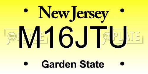 M16JTU New Jersey License Plate