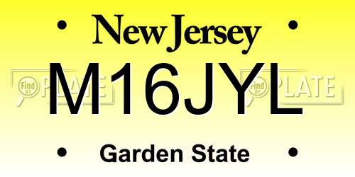 M16JYL New Jersey License Plate