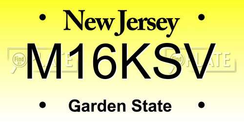M16KSV New Jersey License Plate