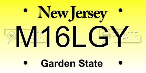 M16LGY New Jersey License Plate