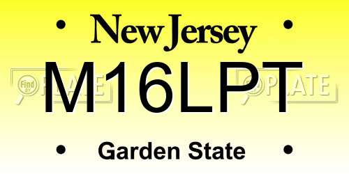 M16LPT New Jersey License Plate