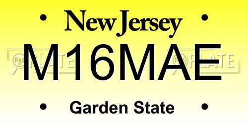 M16MAE New Jersey License Plate