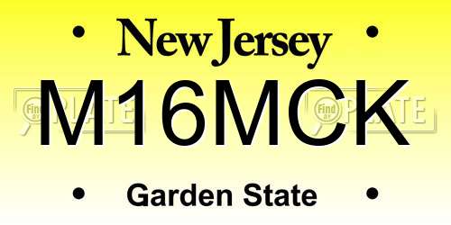 M16MCK New Jersey License Plate