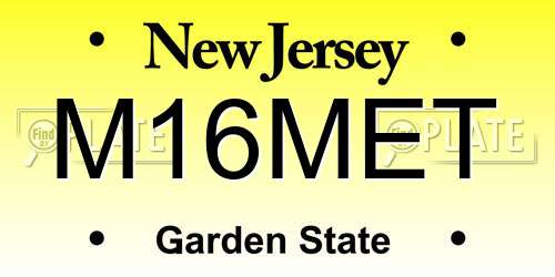 M16MET New Jersey License Plate