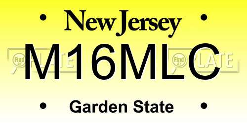 M16MLC New Jersey License Plate