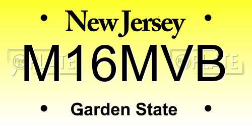 M16MVB New Jersey License Plate