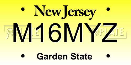M16MYZ New Jersey License Plate