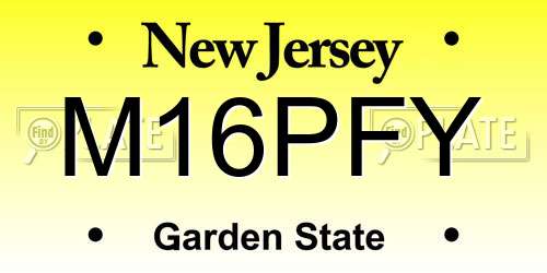 M16PFY New Jersey License Plate