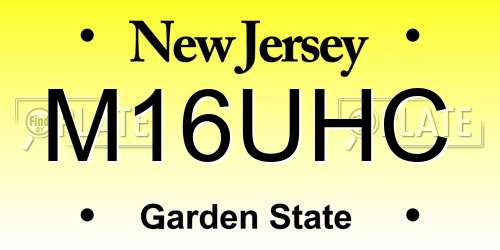 M16UHC New Jersey License Plate