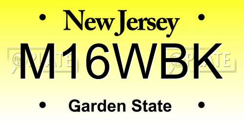 M16WBK New Jersey License Plate