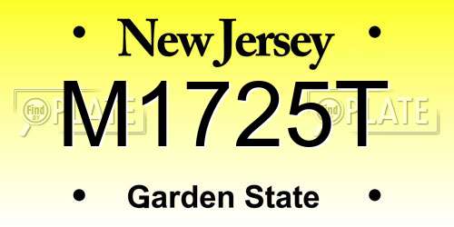 M1725T New Jersey License Plate