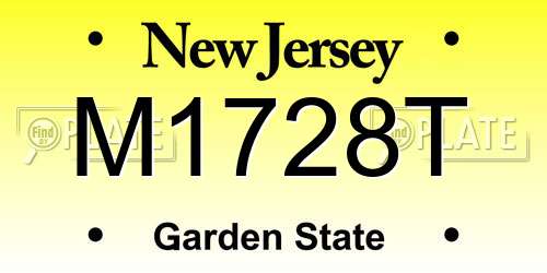M1728T New Jersey License Plate