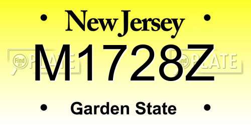 M1728Z New Jersey License Plate