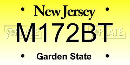 M172BT New Jersey License Plate