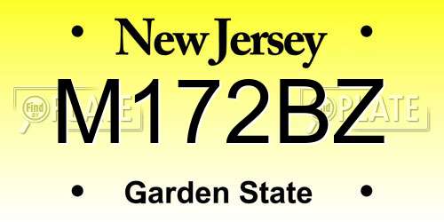 M172BZ New Jersey License Plate
