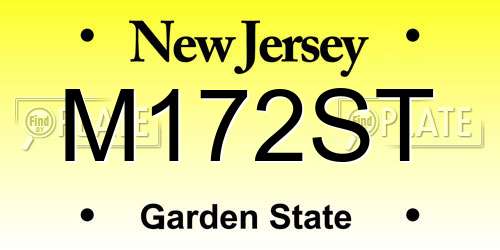 M172ST New Jersey License Plate