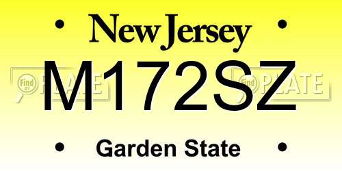 M172SZ New Jersey License Plate