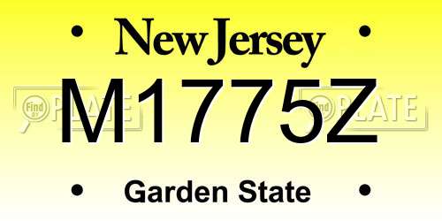 M1775Z New Jersey License Plate