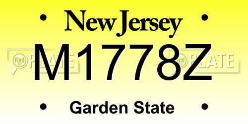 M1778Z New Jersey License Plate
