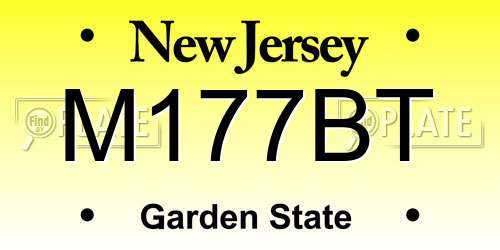M177BT New Jersey License Plate