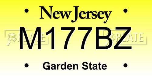M177BZ New Jersey License Plate