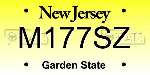 M177SZ New Jersey License Plate